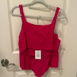 Showpo two piece pink linen shorts set with top